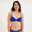 Soutien-gorge maxi push-up dentelle bleu electrique femme