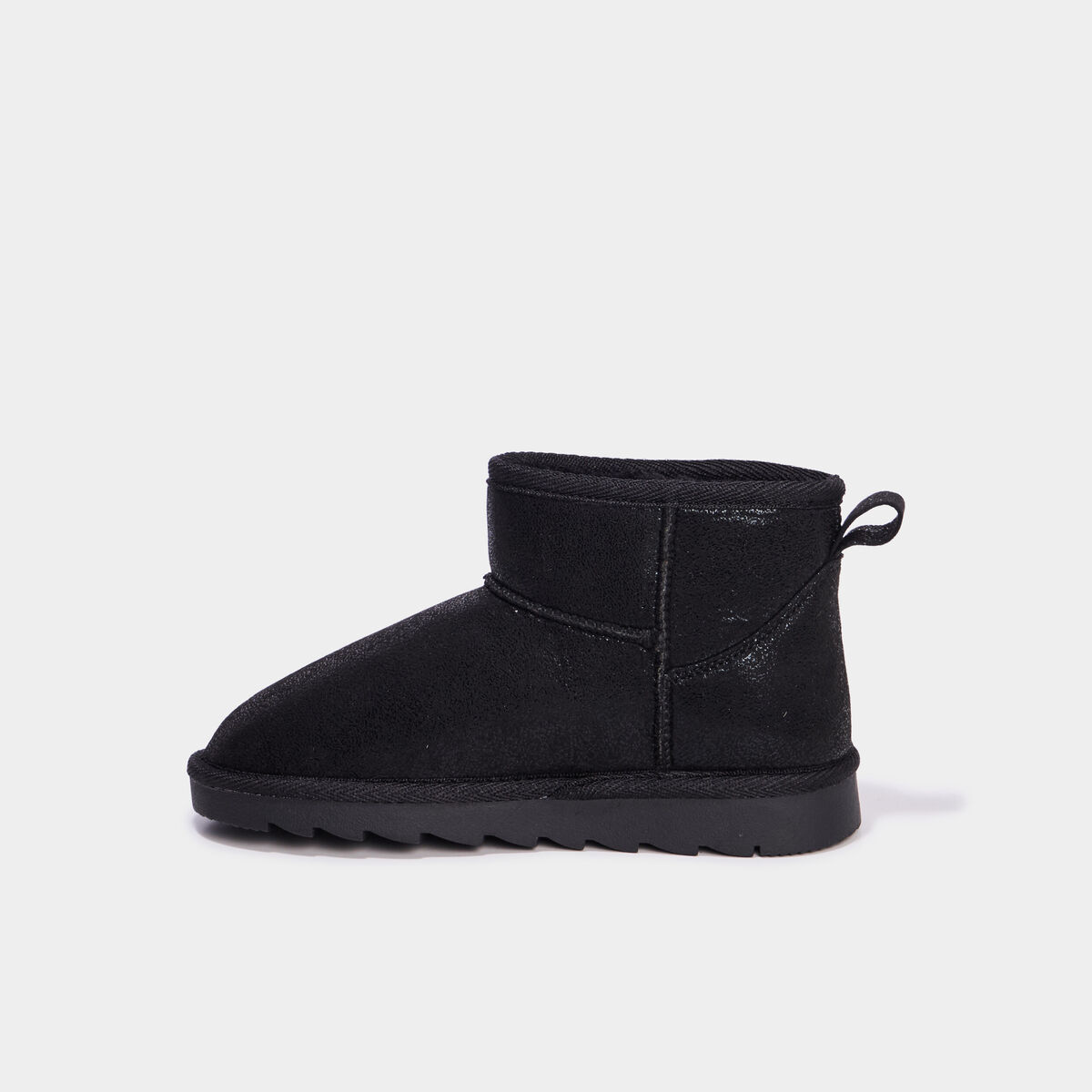 Bottines fourr&eacute;es plates noir fille