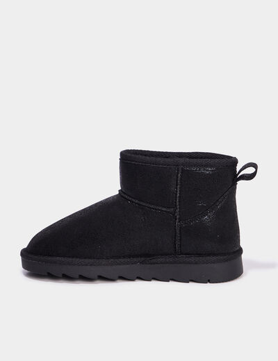 Bottines fourr&eacute;es plates noir fille