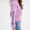 Sweat hoodie cropped &agrave; capuche Stitch parme femme