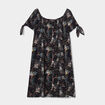 Robe courte évasée fluide boutonnée noir femme grande taille