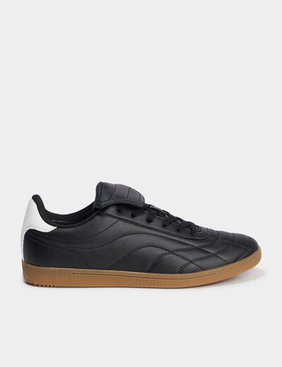 Tennis basses &agrave; lacets noir homme