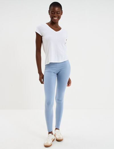 Legging taille haute bleu gris femme