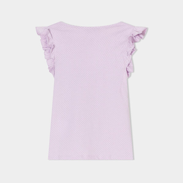 Ensemble pyjama short à volants parme fille