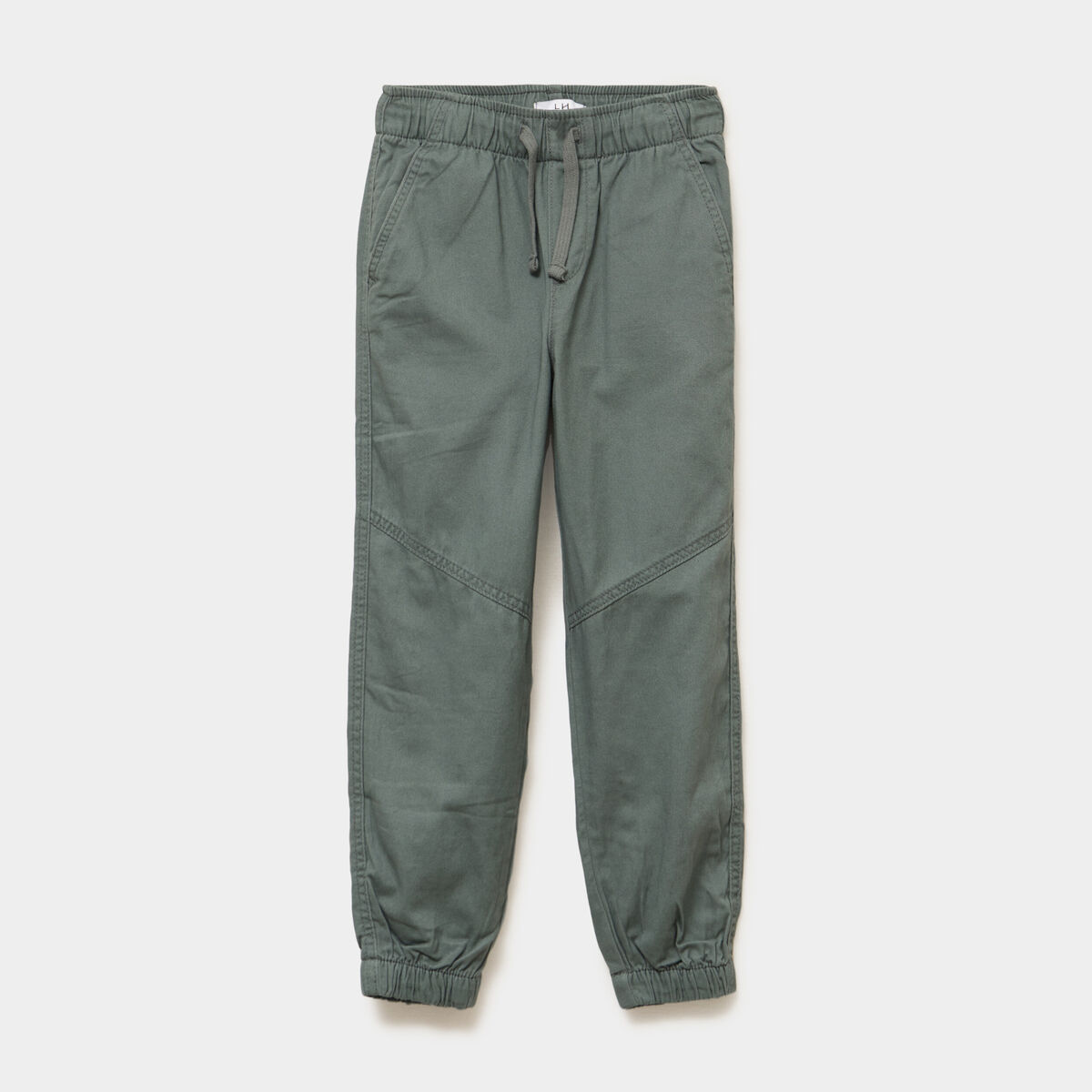 Pantalon jogger doubl&eacute; coton vert kaki gar&ccedil;on