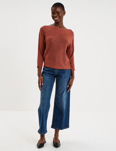Pull manches longues vieux rose femme