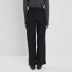 Pantalon large taille haute noir femme