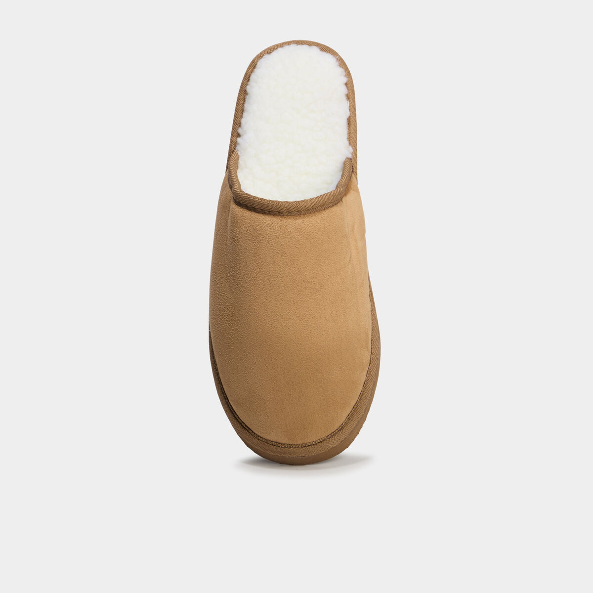 Chaussons mules doublure effet polaire camel homme