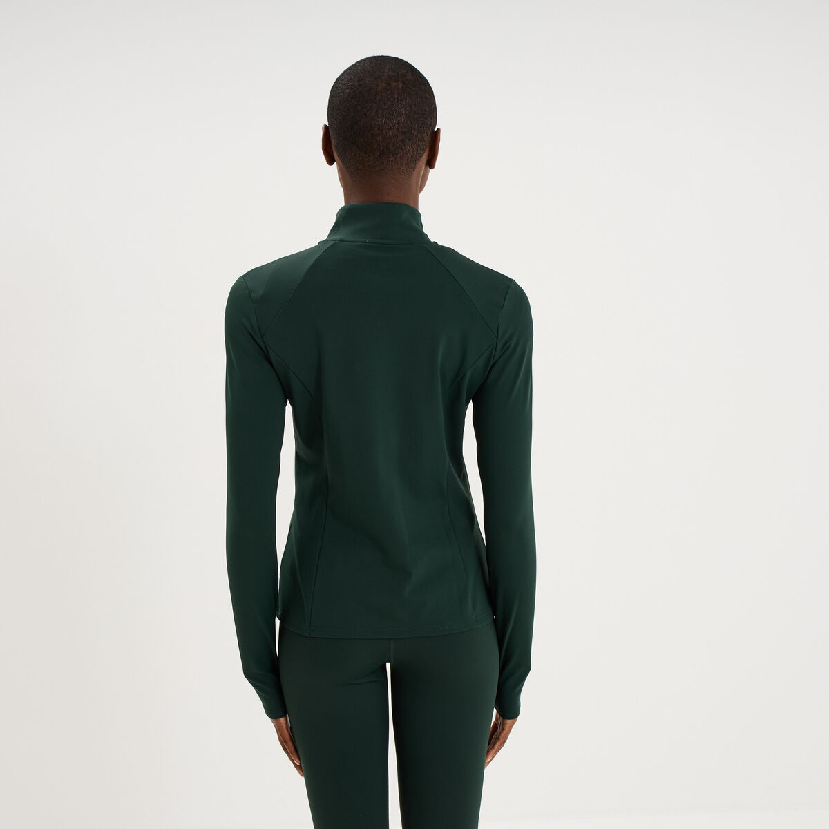 Veste de sport ajust&eacute;e avec fermeture vert fonc&eacute; femme