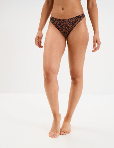 String microfibre sans coutures marron femme