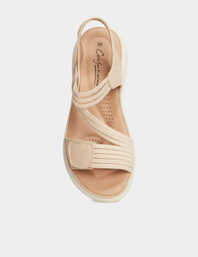Sandales pied large Confortissimo sable femme