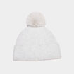 Bonnet &agrave; pompon gris femme