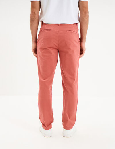 Pantalon chino droit stretch vieux rose homme