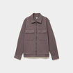 Surchemise zipp&eacute;e manches longues gris fonc&eacute; homme