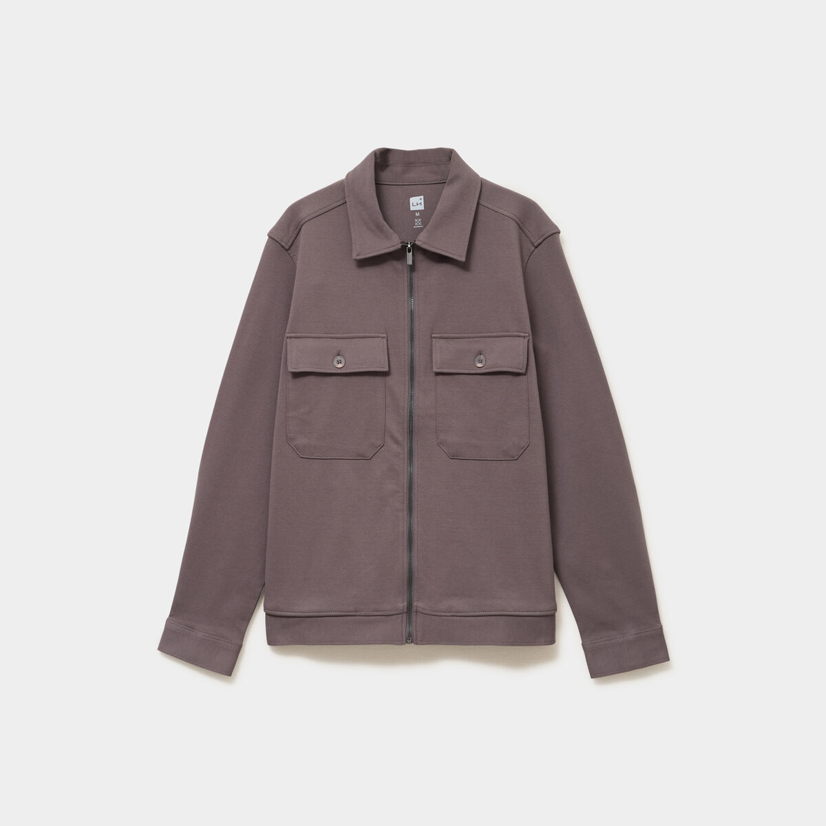 Surchemise zipp&eacute;e manches longues gris fonc&eacute; homme