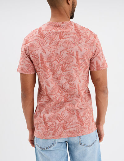 T-shirt manches courtes col rond vieux rose homme