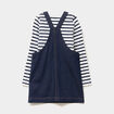 Ensemble robe salopette et t-shirt bleu fille