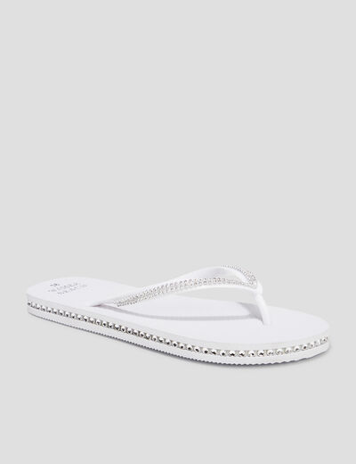 Tongs avec strass Wamea Beach blanc femme
