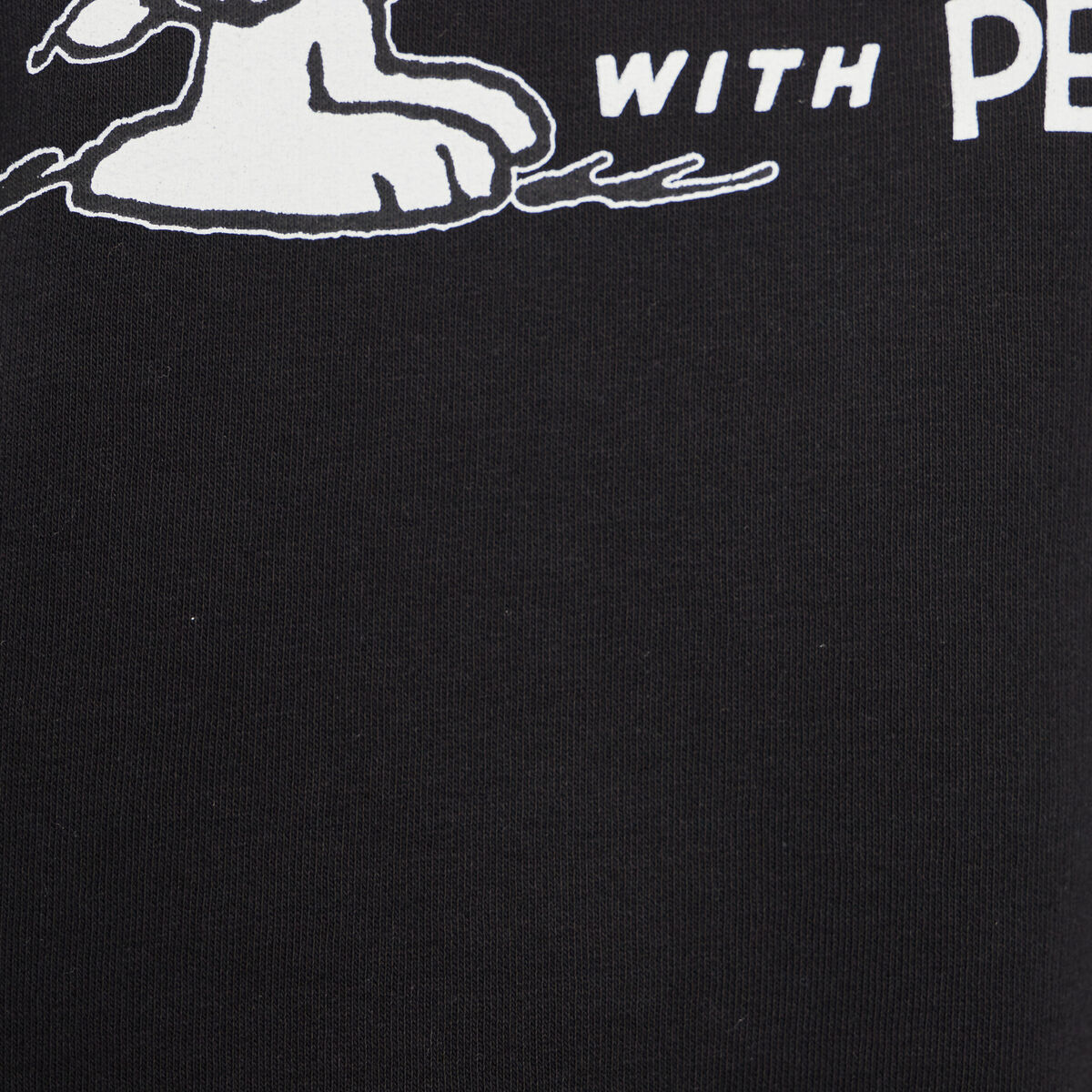 Sweat à col en V Snoopy noir femme