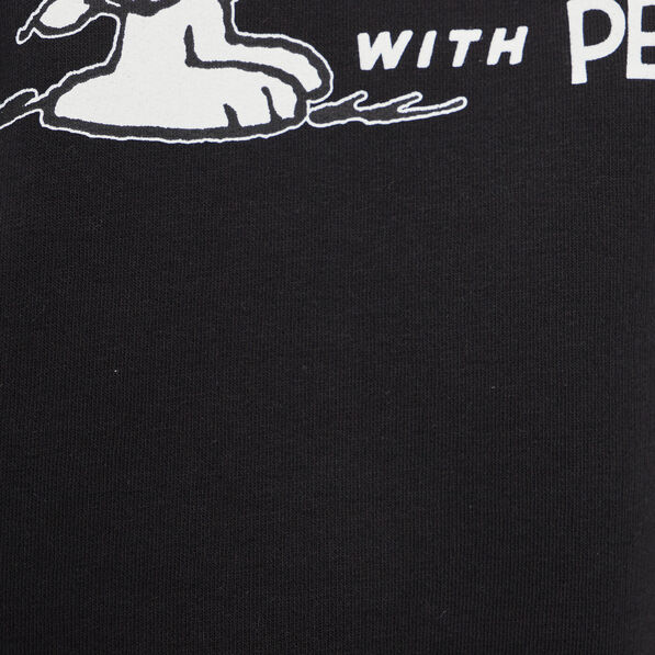 sweat a col en v snoopy noir femme Sweat à col en V Snoopy noir femme