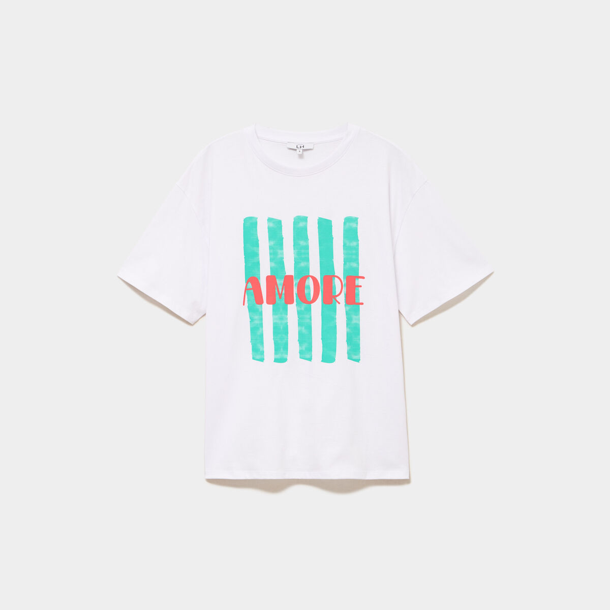 T-shirt droit manches courtes coton blanc femme