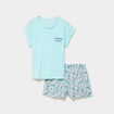 Ensemble pyjama short et t-shirt ecru femme
