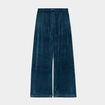 Pantalon de pyjama effet velours bleu canard femme