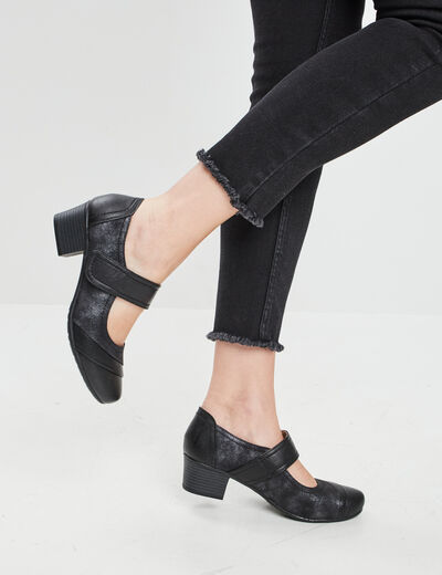 Escarpins en cuir noir femme