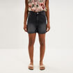 Short mom en jean 5 poches denim noir femme