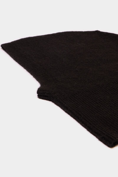 Cagoule en maille tricot noir femme