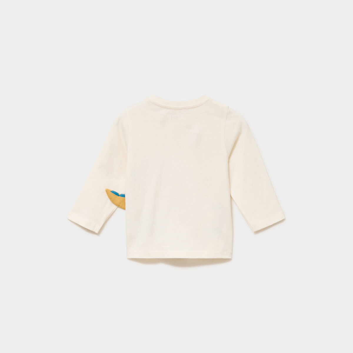 T-shirt &eacute;paule boutonn&eacute;e manches longues ecru b&eacute;b&eacute; gar&ccedil;on