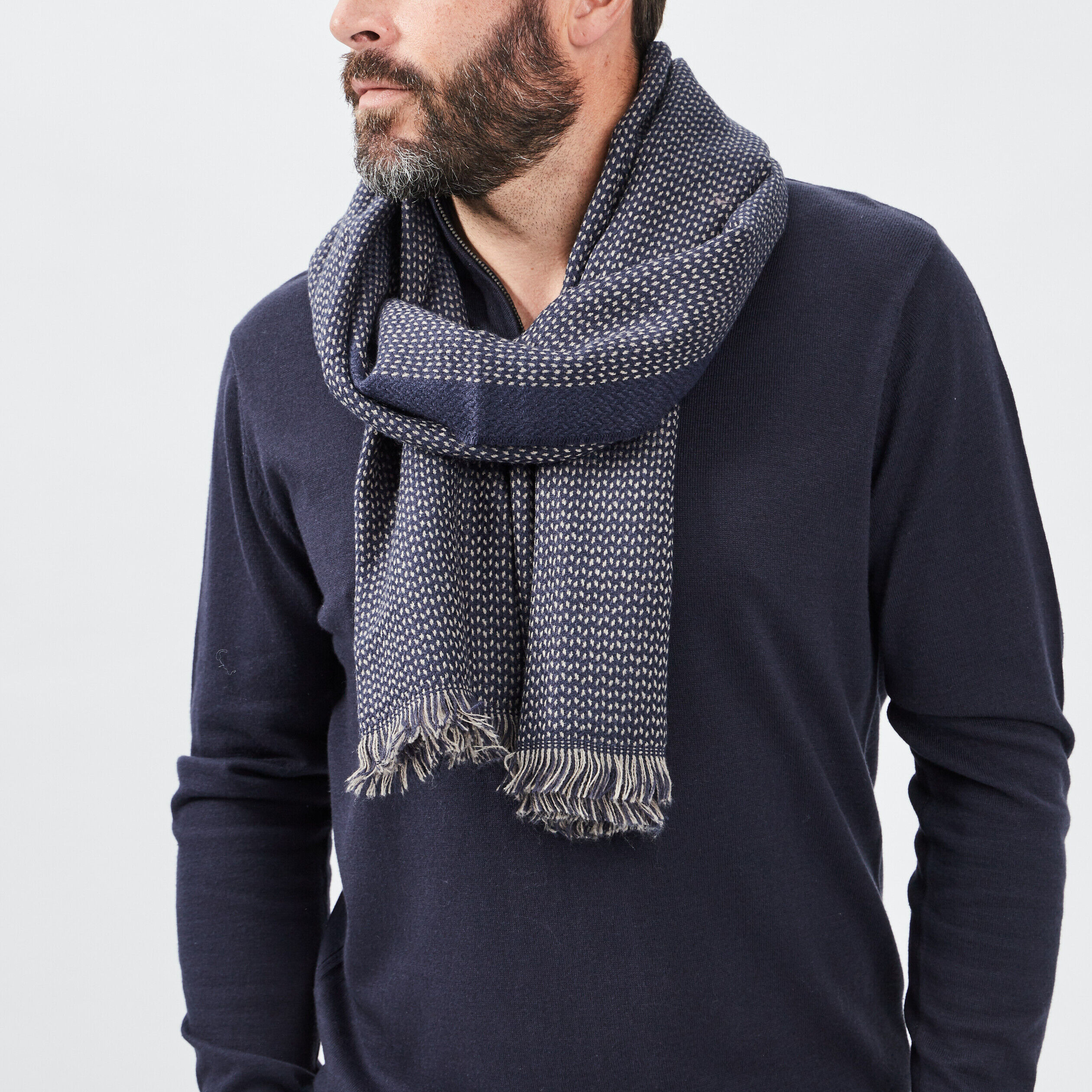 Écharpe bleu marine homme LH