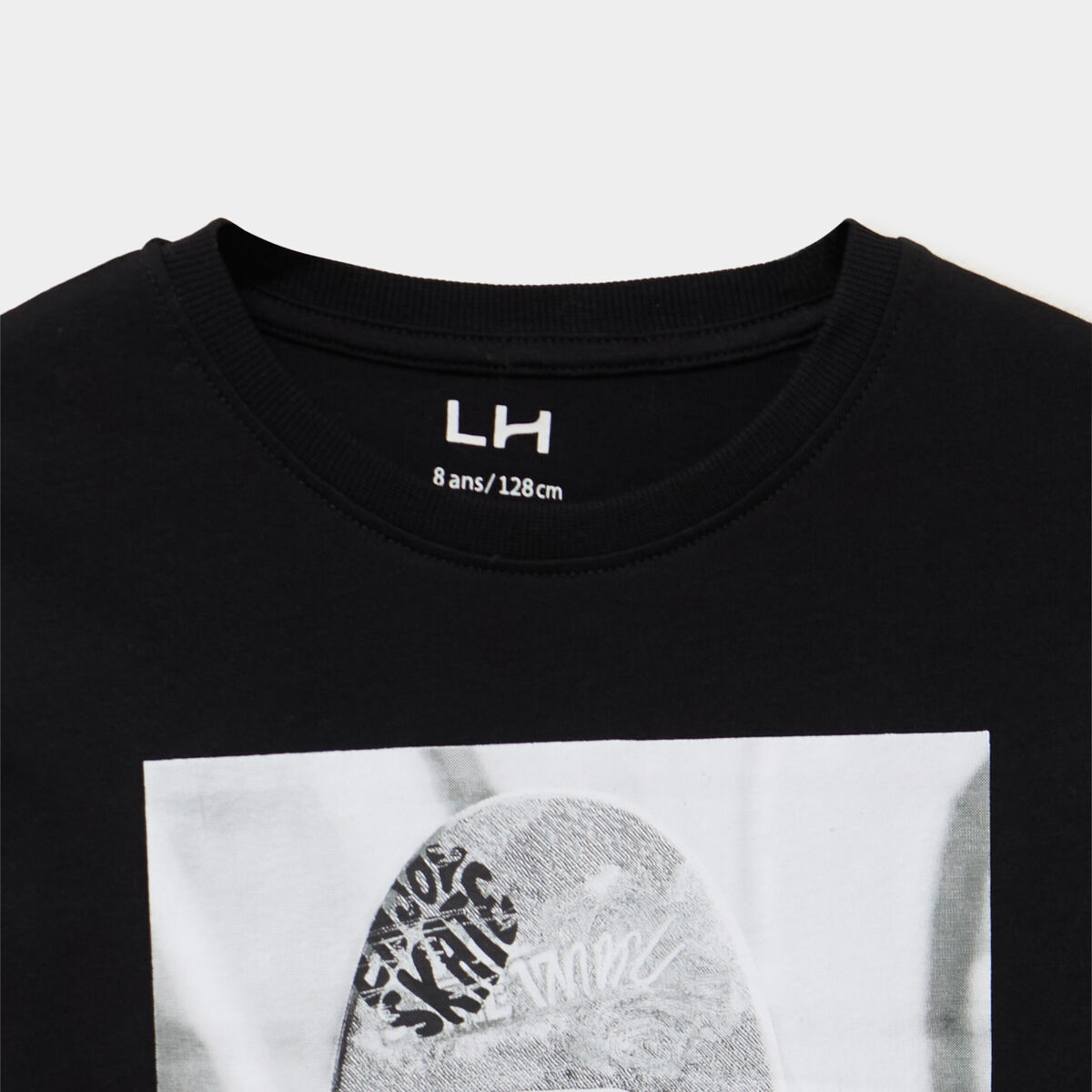 T-shirt manches longues coton noir gar&ccedil;on