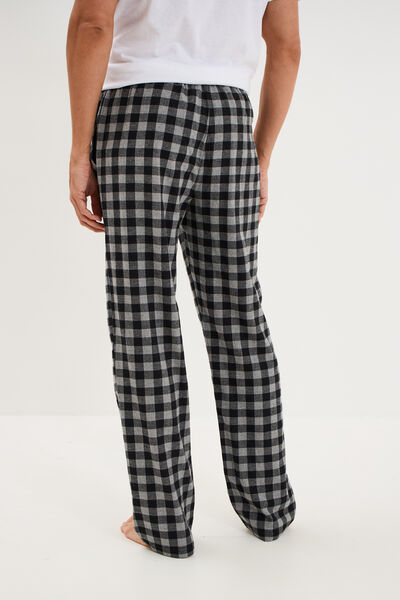 Pantalon de pyjama coton coupe droite gris moyen homme