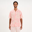 Chemise l&eacute;g&egrave;re textur&eacute;e manches courtes rose homme
