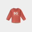 T-shirt &eacute;paule boutonn&eacute;e manches longues terracotta b&eacute;b&eacute; gar&ccedil;on