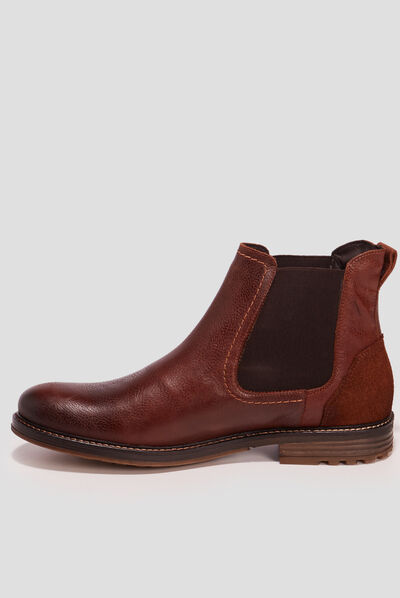 Bottines chelsea en cuir marron homme