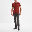Polo manches courtes 1 poche coton rouge foncé homme