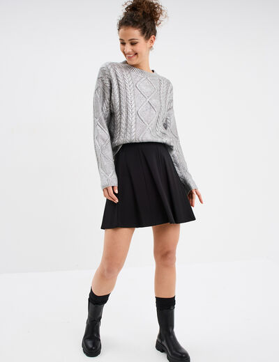 Pull irisé à torsades Liberto gris argent femme