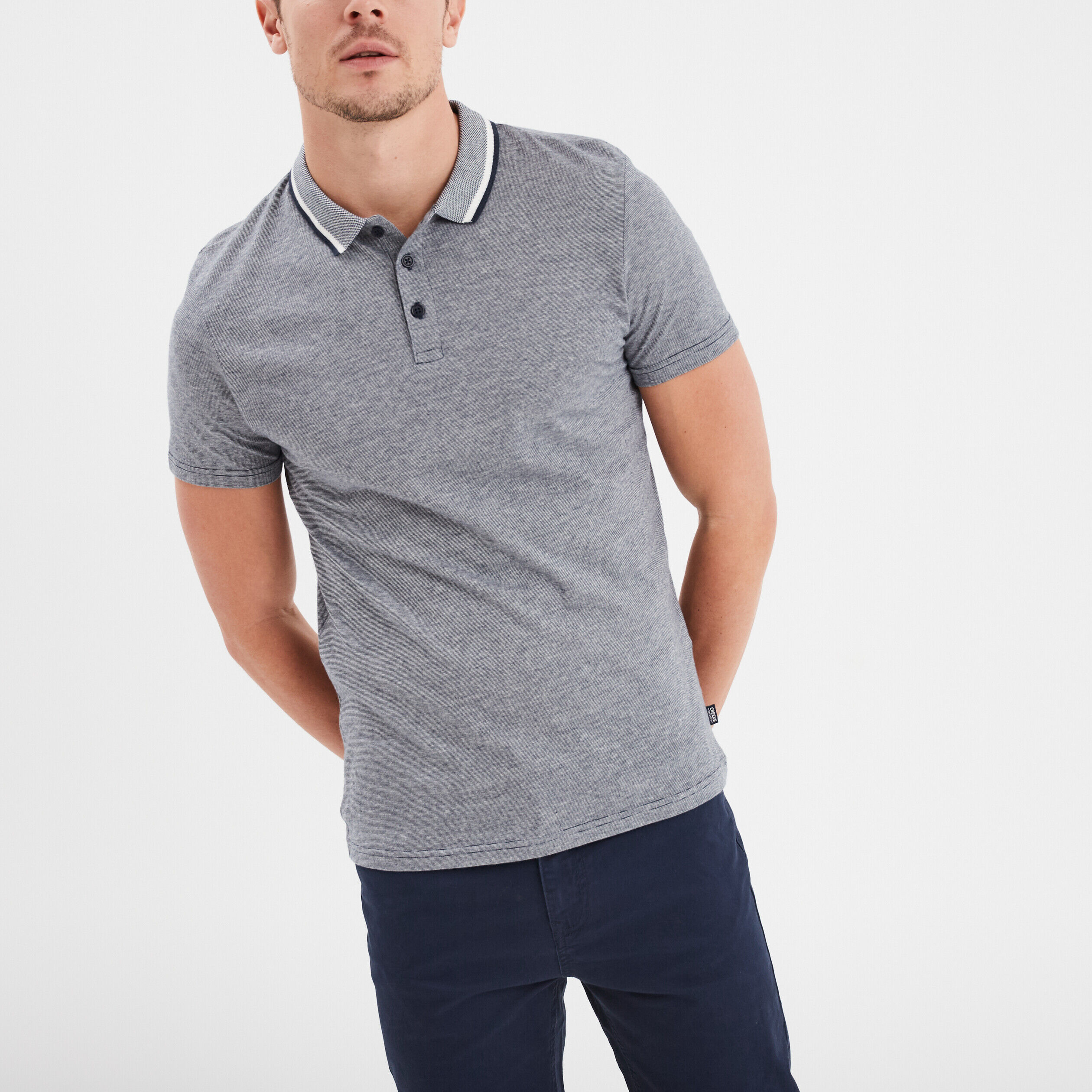 Polo manches courtes coton Creeks bleu marine homme CREEKS