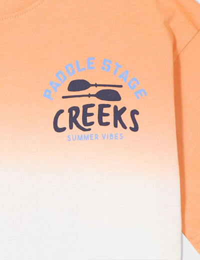 T-shirt droit manches courtes coton orange garçon