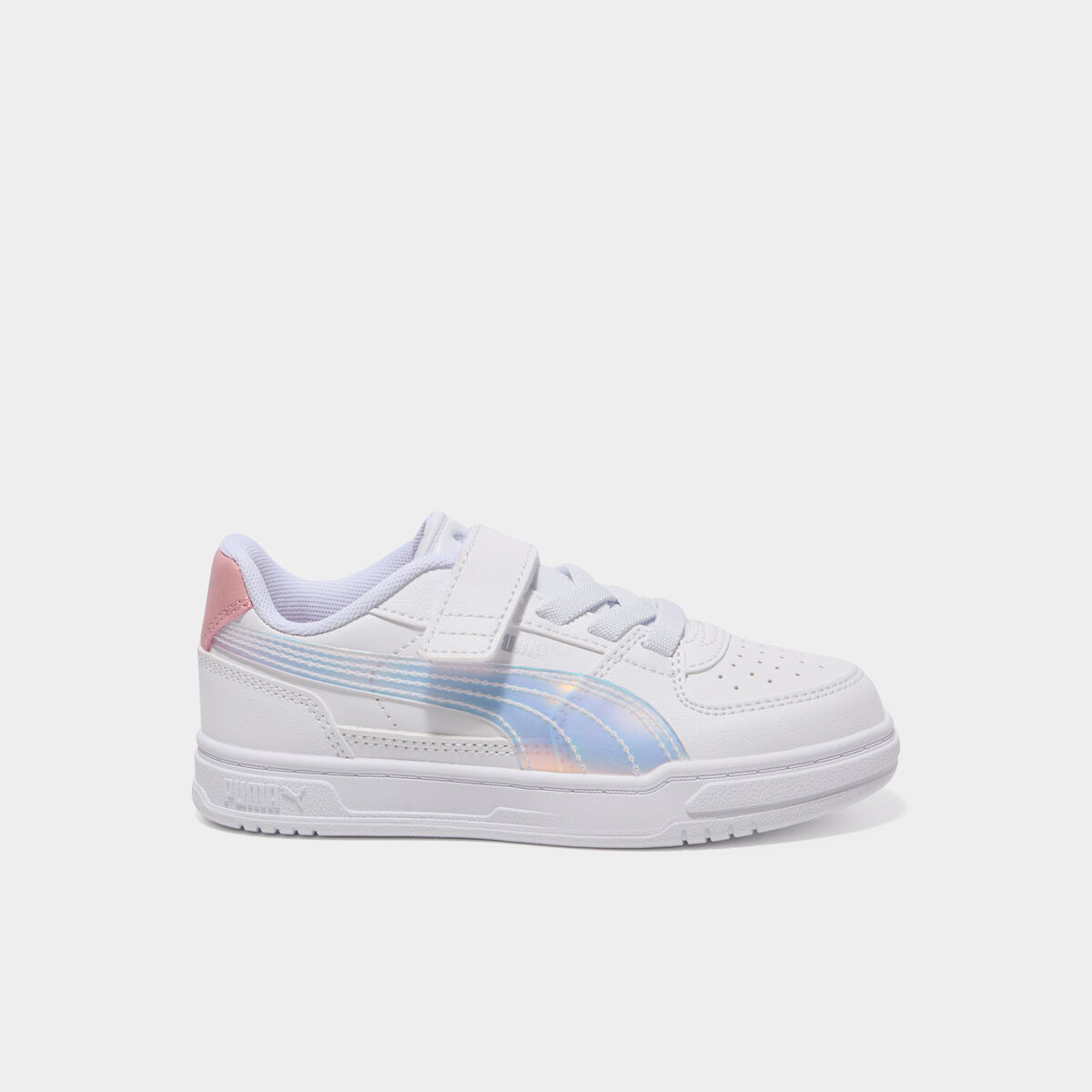 Tennis basses &agrave; scratchs Puma Caven Holo mauve fille