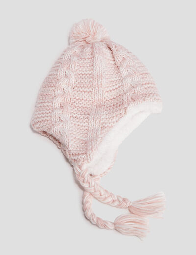 Bonnet péruvien rose fille