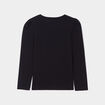 T-shirt coton manches longues à fronces noir fille
