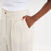 Pantalon large avec pinces ecru femme
