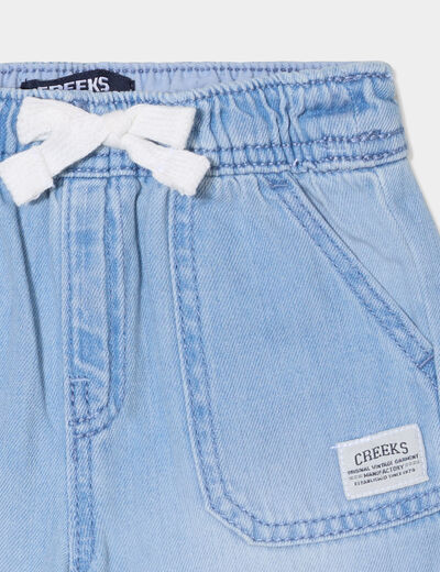 Short en jean droit denim bleach bébé garçon