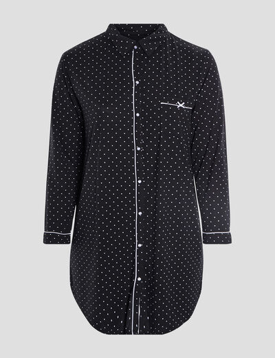 Chemise de nuit liquette noir femme grande taille
