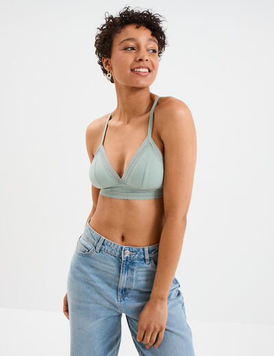 Soutien-gorge triangle paddé vert clair femme