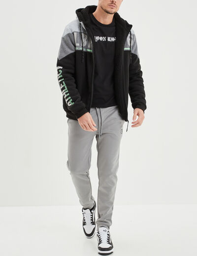Sweat hoodie zippé à capuche Liberto noir homme
