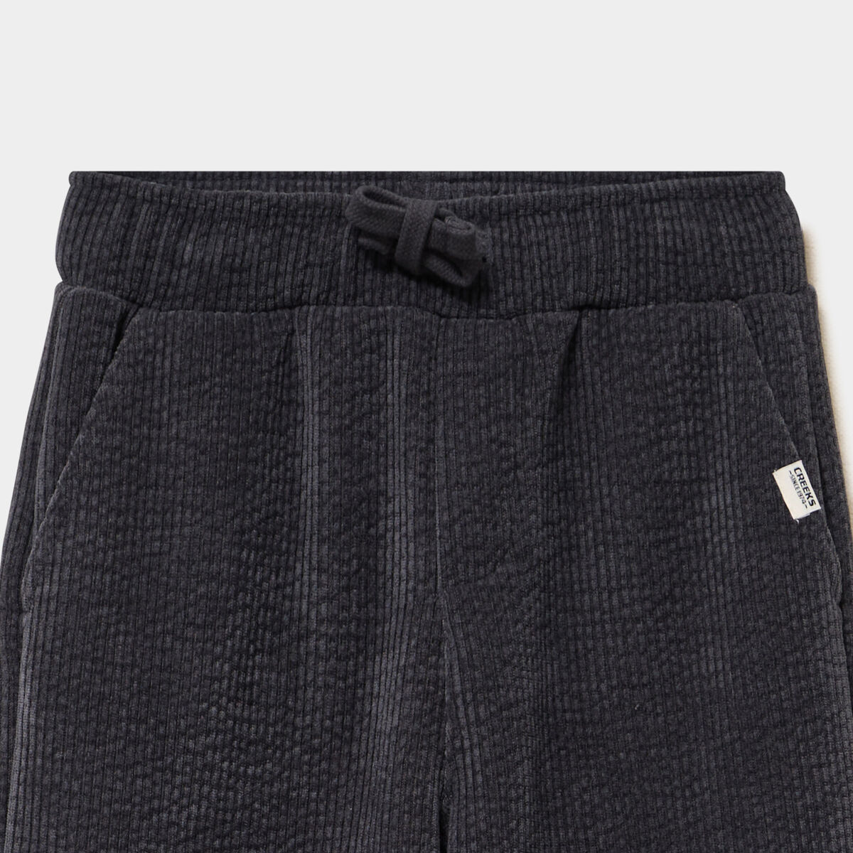 Pantalon relax effet velours c&ocirc;tel&eacute; gris fonc&eacute; gar&ccedil;on